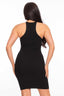 Varigated Rib Sleeveless Dress-Black