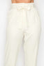 High-rise Belted Paperbag Pants-Cream