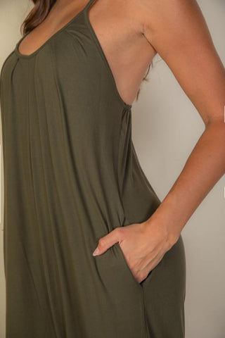Wide-Leg Spaghetti Strap Jumpsuit | Casual Flowy One-Piece