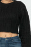Women's Black Cable Knit Pullover Sweater-Black