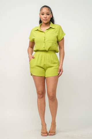 Vacay Loose Fit Top & Shorts Set - Comfy Summer Attire