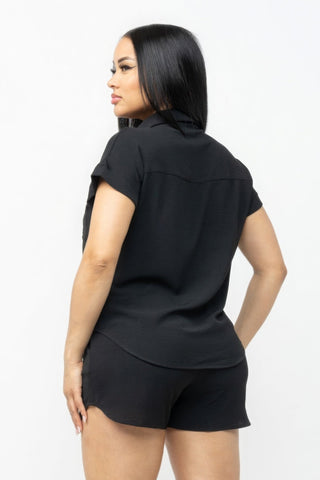 Vacay Loose Fit Top & Shorts Set - Comfy Summer Attire