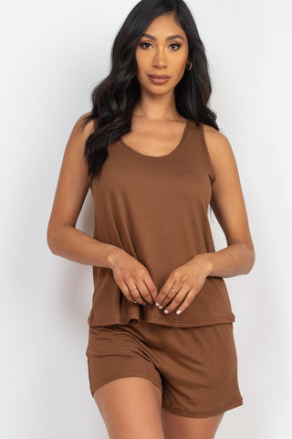 Women's Jersey Tank Top & Shorts Loungewear Set
