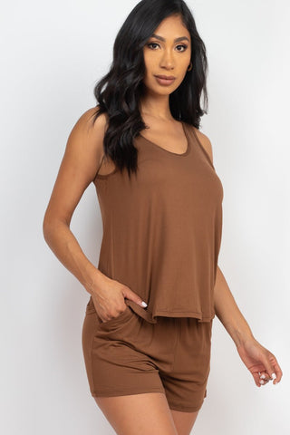 Women's Jersey Tank Top & Shorts Loungewear Set