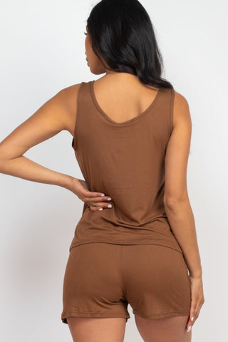 Women's Jersey Tank Top & Shorts Loungewear Set