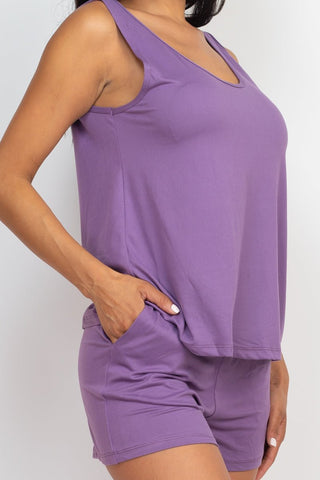 Women's Jersey Tank Top & Shorts Loungewear Set