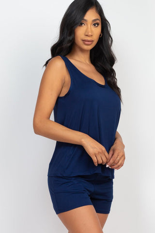 Women's Jersey Tank Top & Shorts Loungewear Set