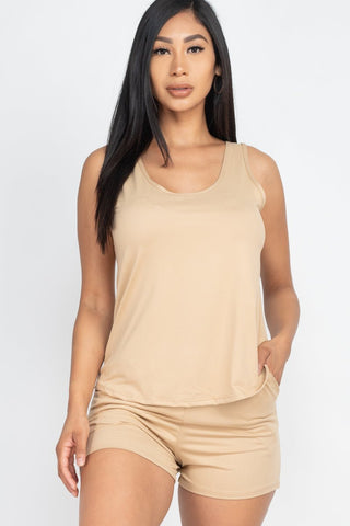 Women's Jersey Tank Top & Shorts Loungewear Set