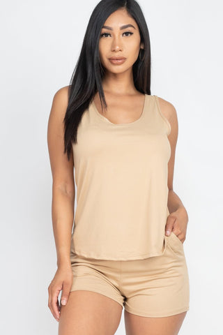 Women's Jersey Tank Top & Shorts Loungewear Set