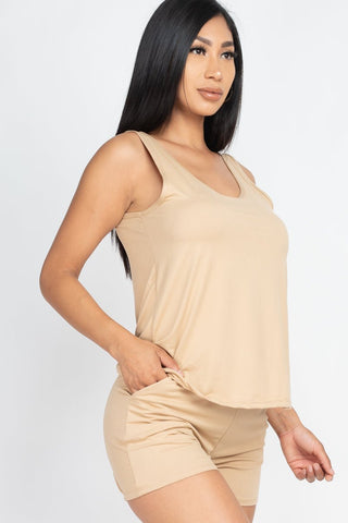 Women's Jersey Tank Top & Shorts Loungewear Set