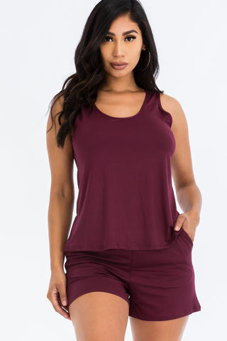 Women's Jersey Tank Top & Shorts Loungewear Set