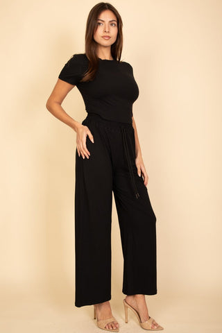 Women's Relaxed Fit Top and Wide-Leg Pants Set | Lounge Outfit