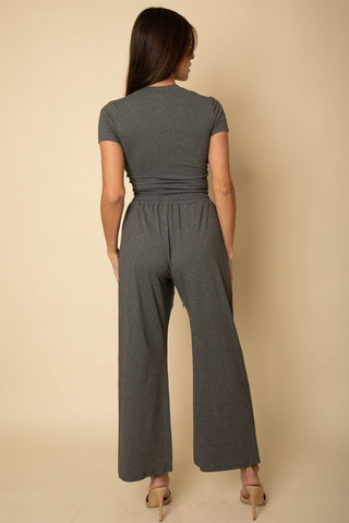 Women's Relaxed Fit Top and Wide-Leg Pants Set | Lounge Outfit