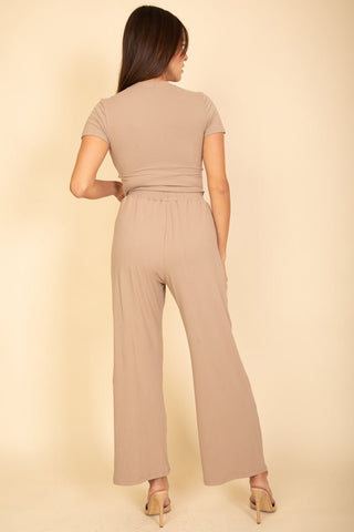 Women's Relaxed Fit Top and Wide-Leg Pants Set | Lounge Outfit