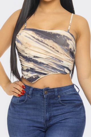 Chic Women's Multi-Color Mesh Print Top - Fashion Trend