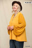 Woven And Textured Chiffon Top With Voluminous Sheer Sleeves-Mustard
