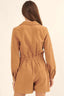 Woven Corduroy Romper-Taupe